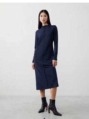 Banana Republic Factory Navy COZY RIBBED KNIT MIDI DRESS